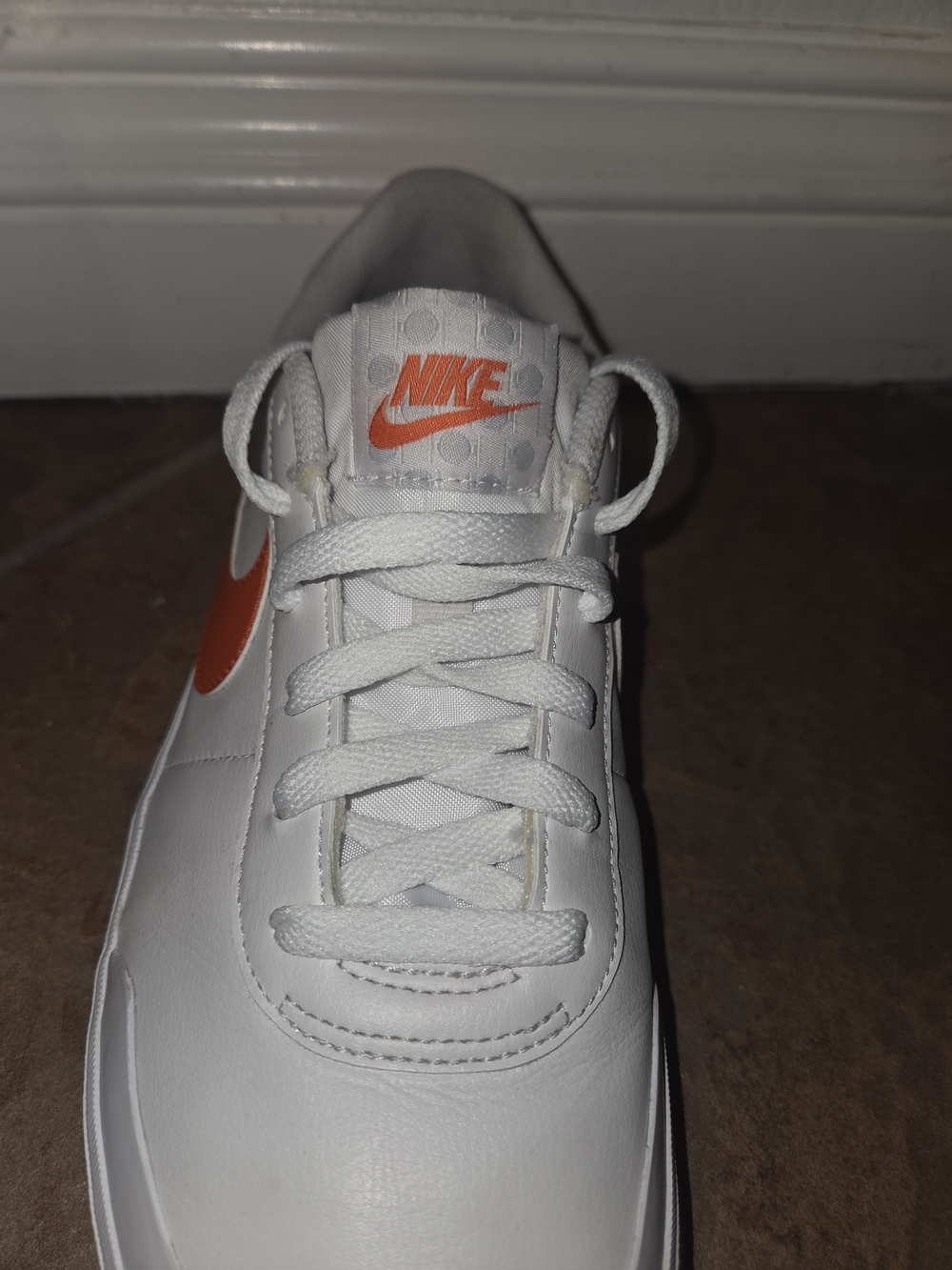 Nike Court Legacy Sneakers White Orange Low Top Lace Up Casual Shoes Unisex - Picture 8 of 11